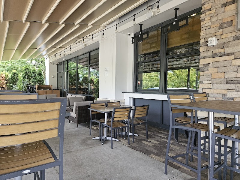 The warm, welcoming interior of Cafesano restaurant in Dulles